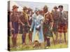 King George VI and Queen Elizabeth Inspect Scouts at Portree, on the Isle of Skye C1935-null-Stretched Canvas