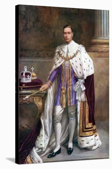 King George VI in Coronation Robes, 1937-Albert Henry Collings-Stretched Canvas