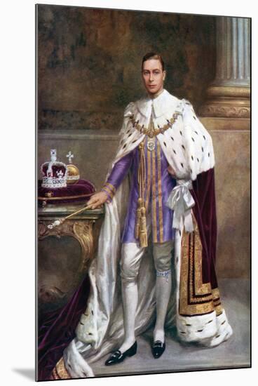 King George VI in Coronation Robes, 1937-Albert Henry Collings-Mounted Giclee Print