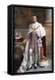 King George VI in Coronation Robes, 1937-Albert Henry Collings-Framed Stretched Canvas