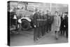 King George VI inspects firemen on his visit to Birmingham during WW2-Staff-Stretched Canvas