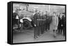 King George VI inspects firemen on his visit to Birmingham during WW2-Staff-Framed Stretched Canvas