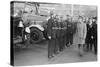 King George VI inspects firemen on his visit to Birmingham during WW2-Staff-Stretched Canvas