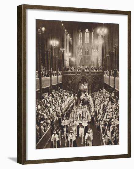 King George Vis Coronation Procession, Westminster Abbey, 1937-null-Framed Photographic Print