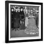 King George with the 'Victory' Bell for Westminster Abbey, C1910S-C1920S-null-Framed Giclee Print