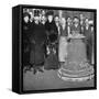 King George with the 'Victory' Bell for Westminster Abbey, C1910S-C1920S-null-Framed Stretched Canvas