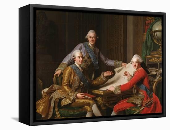 King Gustav III of Sweden and His Brothers, 1771-Alexander Roslin-Framed Stretched Canvas