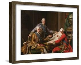 King Gustav III of Sweden and His Brothers, 1771-Alexander Roslin-Framed Giclee Print