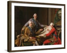 King Gustav III of Sweden and His Brothers, 1771-Alexander Roslin-Framed Giclee Print