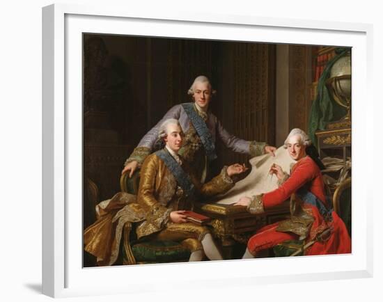 King Gustav III of Sweden and His Brothers, 1771-Alexander Roslin-Framed Giclee Print