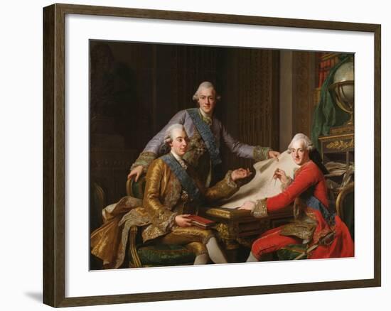 King Gustav III of Sweden and His Brothers, 1771-Alexander Roslin-Framed Giclee Print