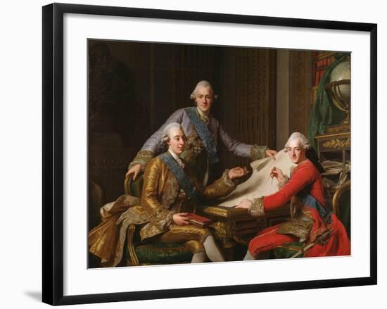 King Gustav III of Sweden and His Brothers, 1771-Alexander Roslin-Framed Giclee Print