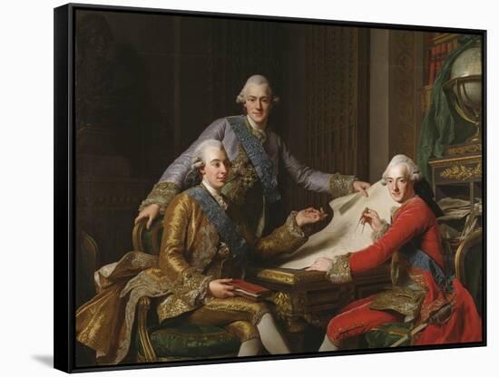 King Gustav III of Sweden and his Brothers, 1771-Alexander Roslin-Framed Stretched Canvas