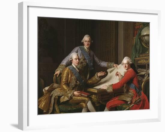 King Gustav III of Sweden and his Brothers, 1771-Alexander Roslin-Framed Giclee Print