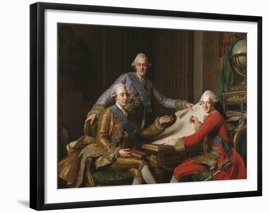 King Gustav III of Sweden and his Brothers, 1771-Alexander Roslin-Framed Giclee Print