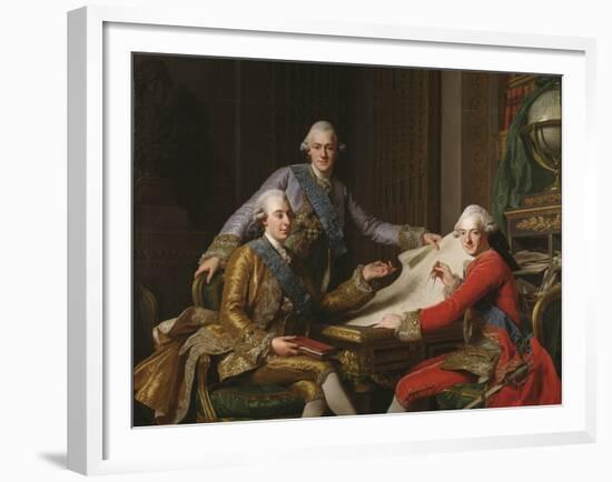 King Gustav III of Sweden and his Brothers, 1771-Alexander Roslin-Framed Giclee Print