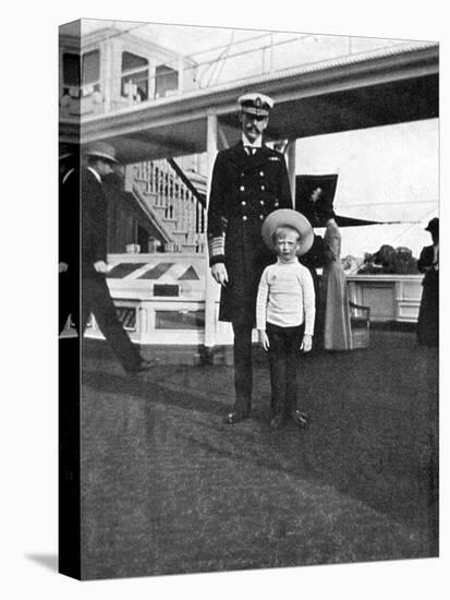 King Haakon VII of Norway (1872-195) with His Son Olav (1903-199), 1908-null-Stretched Canvas