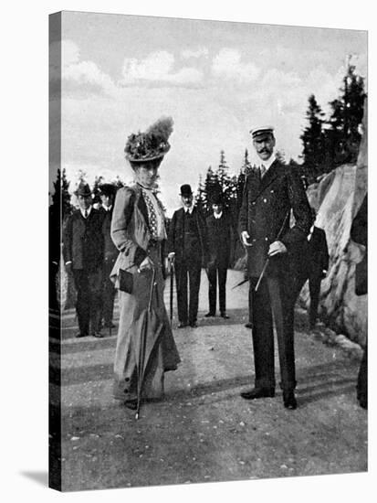 King Haakon VII of Norway (1872-195) with His Wife Queen Maud (869-193), 1908-null-Stretched Canvas