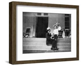 King Haakon VII of Norway, His Son Olav and Princess Victoria at Bygdoy, Norway, 1908-null-Framed Giclee Print