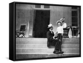 King Haakon VII of Norway, His Son Olav and Princess Victoria at Bygdoy, Norway, 1908-null-Framed Stretched Canvas