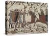 King Harold's Foot Soldieres with Spears and Battle Axes, Bayeux Tapestry, Normandy, France-Walter Rawlings-Stretched Canvas