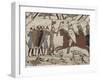 King Harold's Foot Soldieres with Spears and Battle Axes, Bayeux Tapestry, Normandy, France-Walter Rawlings-Framed Photographic Print