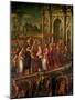 King Henri III (1551-89) of France Visiting Venice in 1574, Escorted by Doge Alvise Mocenigo-Andrea Vicentino-Mounted Giclee Print