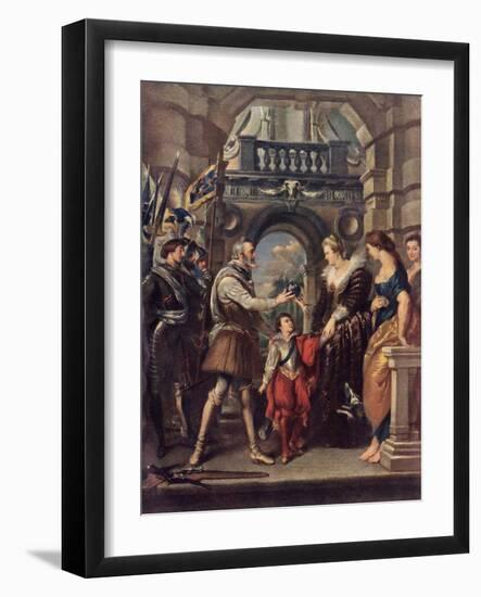 King Henri IV of France with Marie De 'Medici in 16Th Century (Lithograph)-Peter Paul (after) Rubens-Framed Giclee Print