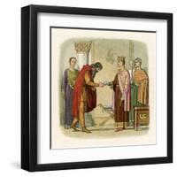 King Henry II of England Authorises Dermod to Levy Forces-James Doyle-Framed Art Print