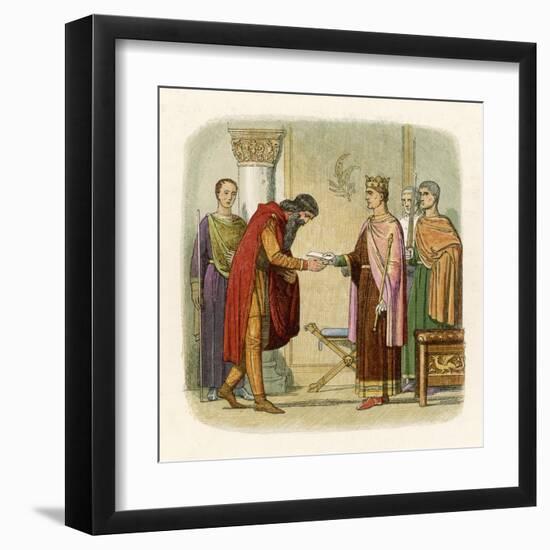 King Henry II of England Authorises Dermod to Levy Forces-James Doyle-Framed Art Print