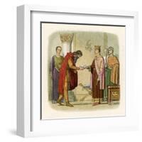 King Henry II of England Authorises Dermod to Levy Forces-James Doyle-Framed Art Print