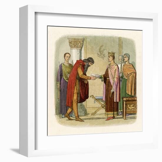 King Henry II of England Authorises Dermod to Levy Forces-James Doyle-Framed Art Print