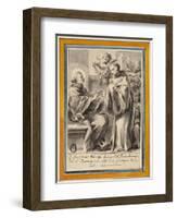 King Henry of France and Saint Bernard of Clairvaux-European School-Framed Giclee Print