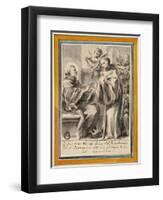 King Henry of France and Saint Bernard of Clairvaux-European School-Framed Giclee Print