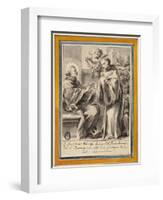 King Henry of France and Saint Bernard of Clairvaux-European School-Framed Giclee Print