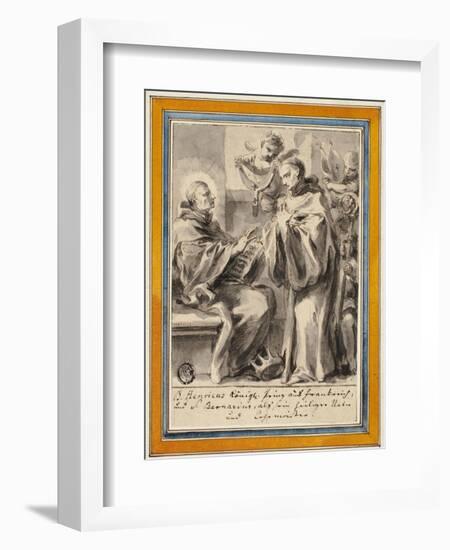 King Henry of France and Saint Bernard of Clairvaux-European School-Framed Giclee Print