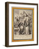 King Henry of France and Saint Bernard of Clairvaux-European School-Framed Giclee Print