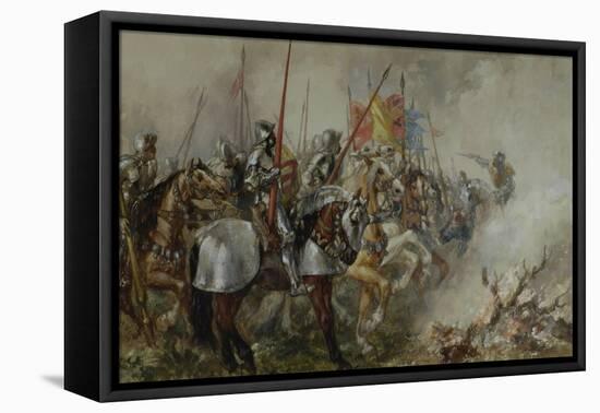 King Henry V at the Battle of Agincourt, 1415-Sir John Gilbert-Framed Stretched Canvas