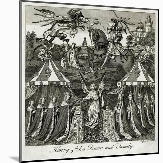 King Henry V of England and His Family-C Grignion-Mounted Art Print