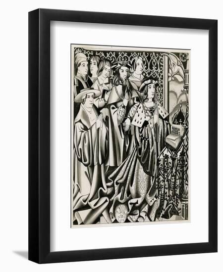 King Henry VI Praying-null-Framed Art Print