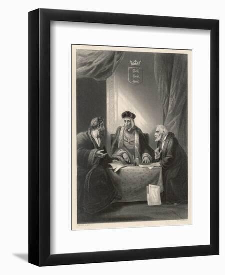 King Henry VII and Ministers-AH Payne-Framed Art Print