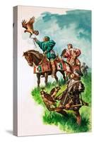 King Henry VII Releasing His Falcon While Hunting (Gouache on Paper)-Peter Jackson-Stretched Canvas
