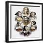 King Henry VIII of England and his six wives, c1890 (litho with later colouration)-English School-Framed Giclee Print