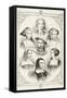 King Henry Viii of England and His Six Wives, from 'The National and Domestic History of England'…-null-Framed Stretched Canvas