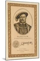 King Henry VIII with His Autograph-null-Mounted Art Print