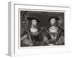 King Henry VIII with the Emperor Carl V as Young Men at the Field of the Cloth of Gold 1520-Robert Brown-Framed Art Print