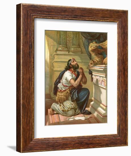 King Hezekiah Spreads His Case before the Lord-English School-Framed Giclee Print