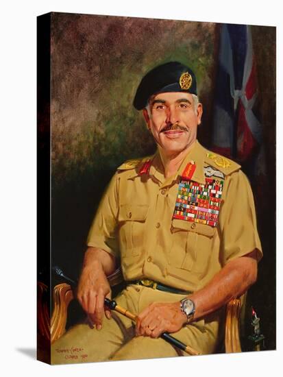 King Hussein of Jordan, 1980 (Oil on Canvas)-Terence Cuneo-Stretched Canvas
