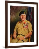 King Hussein of Jordan, 1980 (Oil on Canvas)-Terence Cuneo-Framed Giclee Print