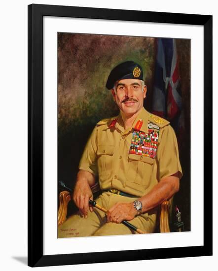 King Hussein of Jordan, 1980 (Oil on Canvas)-Terence Cuneo-Framed Giclee Print